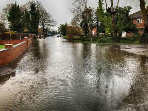 It's January, and Hithermoor Road is flooded, a